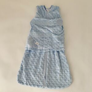 Halo Sleep Sack Swaddle Baby Small 3-6 Months Light Blue Plush Soft Polka Dot